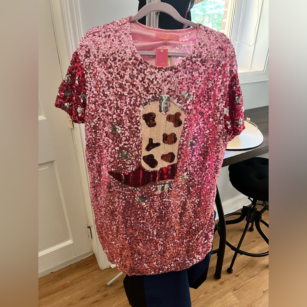 Simply Southern Pink Cowgirl Sequin Dress